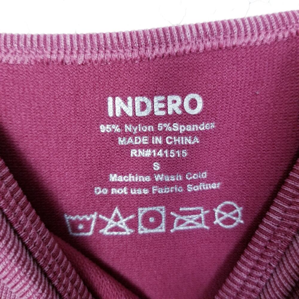 INDERO Ribbed Yoga Bodysuit in Purple/Pink - Size Small - Picture 4 of 4